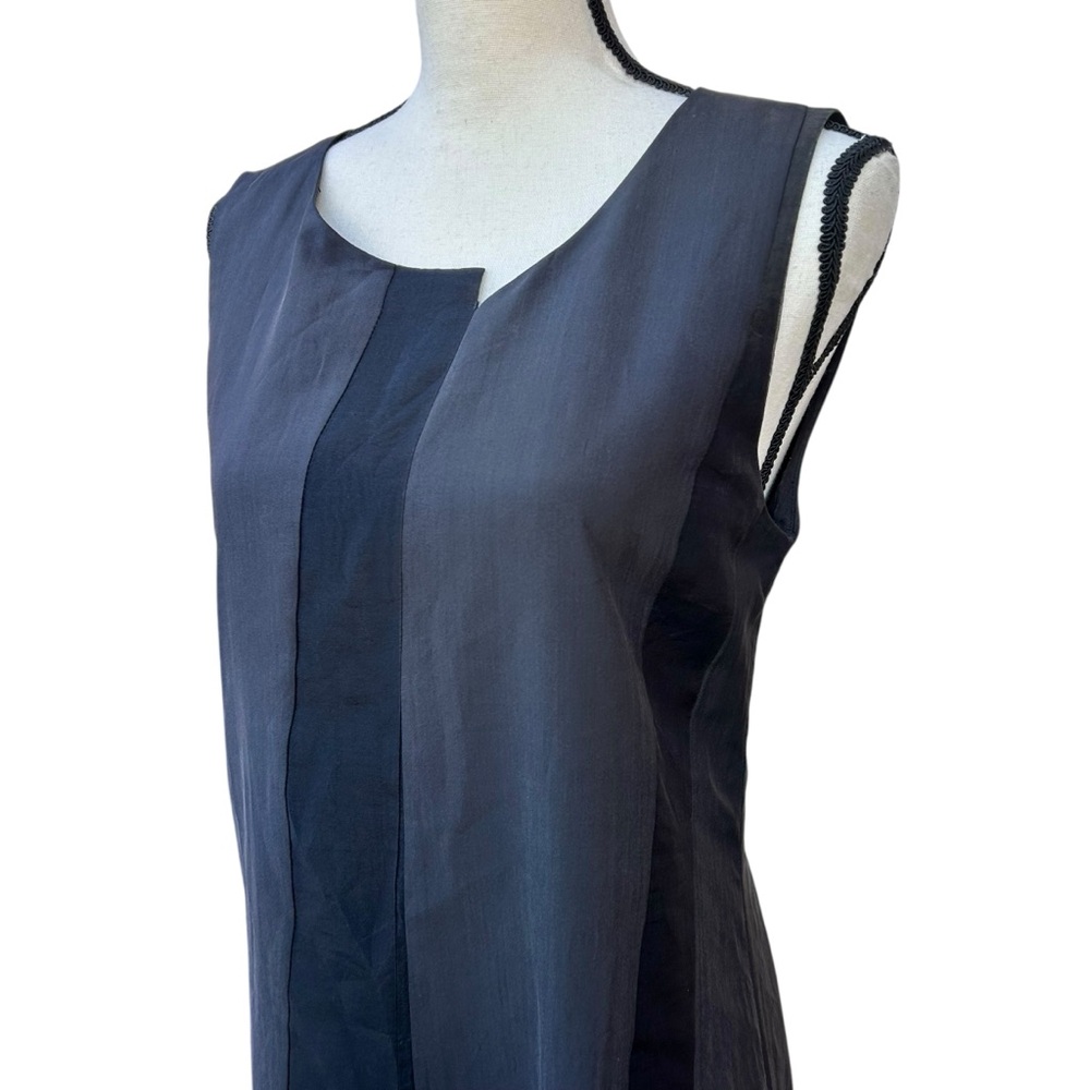 DEMOO Parkchoonmoo Silk Organza Panel Midi Dress Minimalist Black Sz M | 42 - Picture 9 of 17